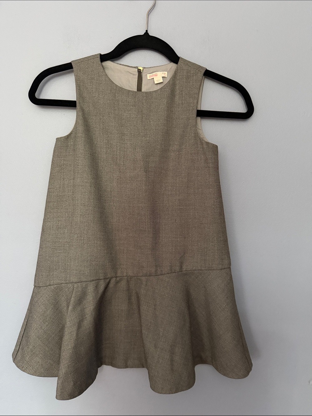 Crewcuts Gray Sleeveless Drop-Waist Uniform Dress Zip Back Size 5